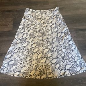 Snake print midi skirt